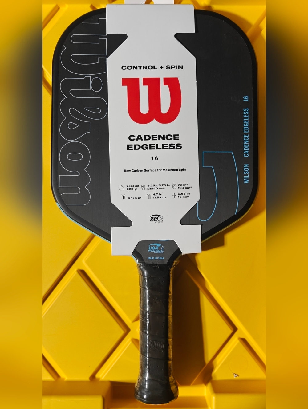 Wilson Cadence Edgeless Pickleball Paddle — Black Face with Red Logo